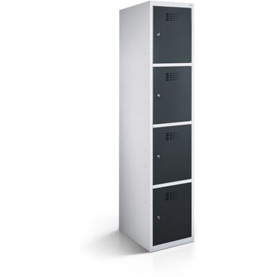 rotstahl Fächerschrank 4 Fächer mit lichtgrauem Korpus; 40x50x180 cm (BxTxH); anthrazit rotstahl Fächerschrank 4 Fächer mit lichtgrauem Korpus; 40x50x180 cm (BxTxH); anthrazit
