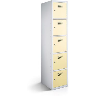 rotstahl Fächerschrank 5 Fächer mit lichtgrauem Korpus; 40x50x180 cm (BxTxH); elfenbein rotstahl Fächerschrank 5 Fächer mit lichtgrauem Korpus; 40x50x180 cm (BxTxH); elfenbein