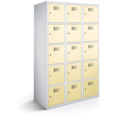 rotstahl Fächerschrank 15 Fächer mit lichtgrauem Korpus; 90x50x180 cm (BxTxH); elfenbein rotstahl Fächerschrank 15 Fächer mit lichtgrauem Korpus; 90x50x180 cm (BxTxH); elfenbein
