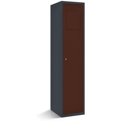 rotstahl Wäschesammelschrank mit Einwurfklappe mit anthrazitgrauem Korpus; 40x50x180 cm (BxTxH); mahagoni rotstahl Wäschesammelschrank mit Einwurfklappe mit anthrazitgrauem Korpus; 40x50x180 cm (BxTxH); mahagoni