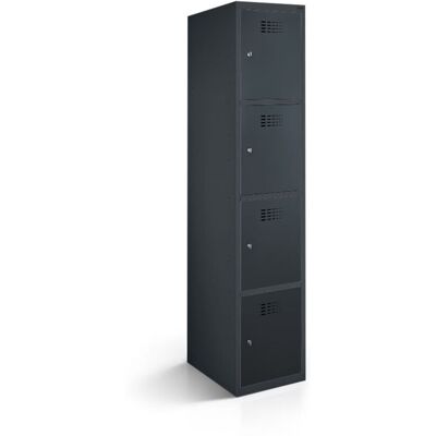 rotstahl Fächerschrank 4 Fächer mit anthrazitgrauem Korpus; 40x50x180 cm (BxTxH); anthrazit rotstahl Fächerschrank 4 Fächer mit anthrazitgrauem Korpus; 40x50x180 cm (BxTxH); anthrazit