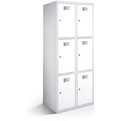 rotstahl Fächerschrank 6 Fächer mit lichtgrauem Korpus; 80x50x180 cm (BxTxH); weiß rotstahl Fächerschrank 6 Fächer mit lichtgrauem Korpus; 80x50x180 cm (BxTxH); weiß