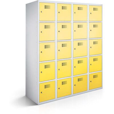 rotstahl Fächerschrank 20 Fächer mit lichtgrauem Korpus; 120x50x180 cm (BxTxH); gelb rotstahl Fächerschrank 20 Fächer mit lichtgrauem Korpus; 120x50x180 cm (BxTxH); gelb