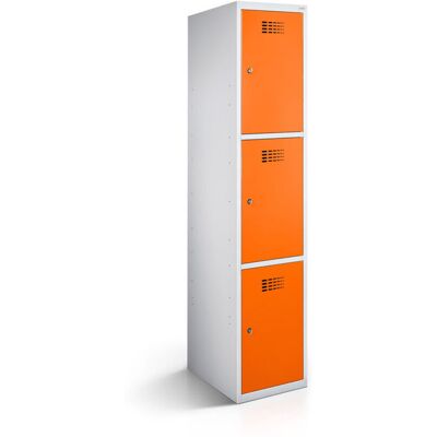 rotstahl Fächerschrank 3 Fächer mit lichtgrauem Korpus; 40x50x180 cm (BxTxH); orange rotstahl Fächerschrank 3 Fächer mit lichtgrauem Korpus; 40x50x180 cm (BxTxH); orange