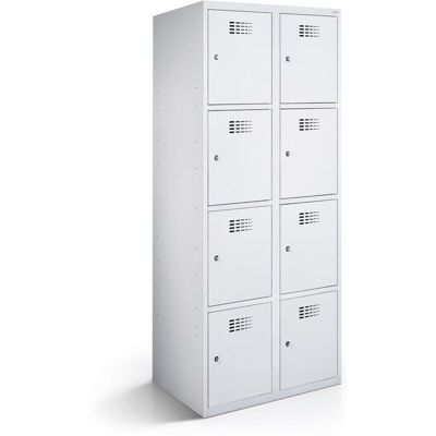 rotstahl Fächerschrank 8 Fächer mit lichtgrauem Korpus; 80x50x180 cm (BxTxH); hellgrau rotstahl Fächerschrank 8 Fächer mit lichtgrauem Korpus; 80x50x180 cm (BxTxH); hellgrau