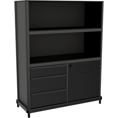 QUATRO Outdoor - Sideboard mit Schubladen, verschließbarer Tür und Wäscheklappe; 139x57x174 cm (BxTxH); schwarz QUATRO Outdoor - Sideboard mit Schubladen, verschließbarer Tür und Wäscheklappe; 139x57x174 cm (BxTxH); schwarz