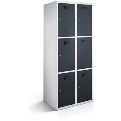 rotstahl Fächerschrank 6 Fächer mit lichtgrauem Korpus; 80x50x180 cm (BxTxH); anthrazit rotstahl Fächerschrank 6 Fächer mit lichtgrauem Korpus; 80x50x180 cm (BxTxH); anthrazit