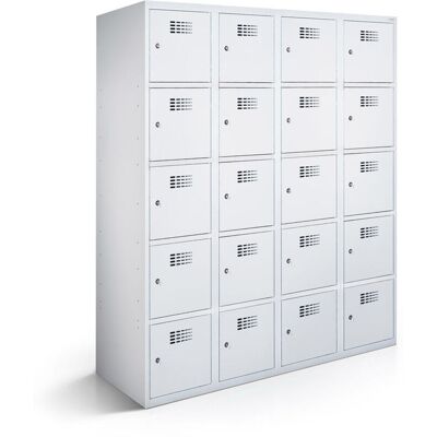 rotstahl Fächerschrank 20 Fächer mit lichtgrauem Korpus; 120x50x180 cm (BxTxH); hellgrau rotstahl Fächerschrank 20 Fächer mit lichtgrauem Korpus; 120x50x180 cm (BxTxH); hellgrau