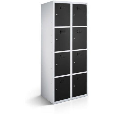 rotstahl Fächerschrank 8 Fächer mit lichtgrauem Korpus; 60x50x180 cm (BxTxH); schwarz rotstahl Fächerschrank 8 Fächer mit lichtgrauem Korpus; 60x50x180 cm (BxTxH); schwarz
