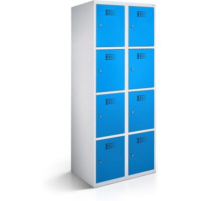 rotstahl Fächerschrank 8 Fächer mit lichtgrauem Korpus; 80x50x180 cm (BxTxH); blau rotstahl Fächerschrank 8 Fächer mit lichtgrauem Korpus; 80x50x180 cm (BxTxH); blau