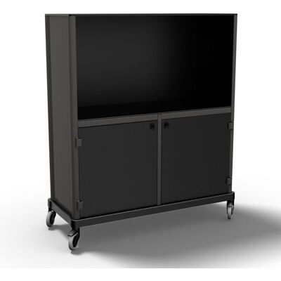 QUATRO Outdoor - Sideboard mit zwei verschließbaren Türen; 139x57x182 cm (BxTxH); schwarz QUATRO Outdoor - Sideboard mit zwei verschließbaren Türen; 139x57x182 cm (BxTxH); schwarz