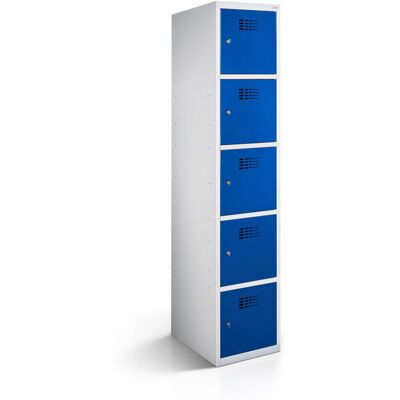 rotstahl Fächerschrank 5 Fächer mit lichtgrauem Korpus; 30x50x180 cm (BxTxH); dunkelblau rotstahl Fächerschrank 5 Fächer mit lichtgrauem Korpus; 30x50x180 cm (BxTxH); dunkelblau