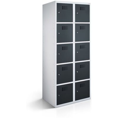 rotstahl Fächerschrank 10 Fächer mit lichtgrauem Korpus; 60x50x180 cm (BxTxH); anthrazit rotstahl Fächerschrank 10 Fächer mit lichtgrauem Korpus; 60x50x180 cm (BxTxH); anthrazit