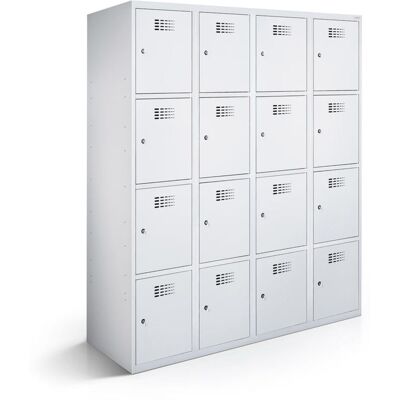 rotstahl Fächerschrank 16 Fächer mit lichtgrauem Korpus; 120x50x180 cm (BxTxH); hellgrau rotstahl Fächerschrank 16 Fächer mit lichtgrauem Korpus; 120x50x180 cm (BxTxH); hellgrau