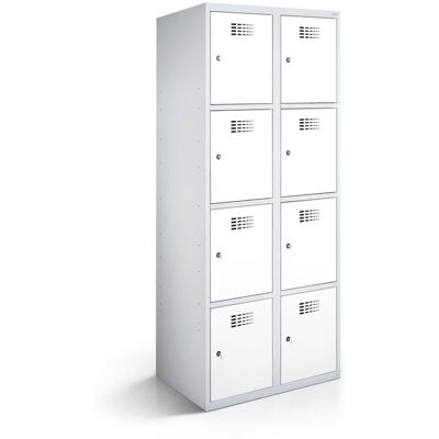 rotstahl Fächerschrank 8 Fächer mit lichtgrauem Korpus; 80x50x180 cm (BxTxH); weiß rotstahl Fächerschrank 8 Fächer mit lichtgrauem Korpus; 80x50x180 cm (BxTxH); weiß
