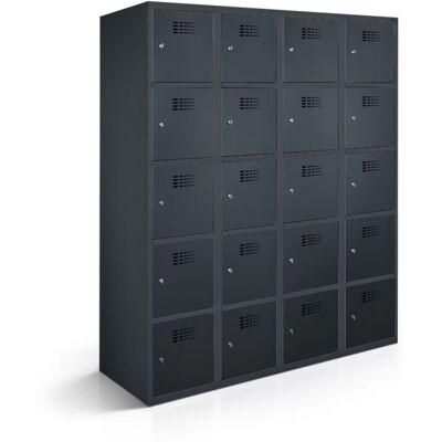 rotstahl Fächerschrank 20 Fächer mit anthrazitgrauem Korpus; 120x50x180 cm (BxTxH); anthrazit rotstahl Fächerschrank 20 Fächer mit anthrazitgrauem Korpus; 120x50x180 cm (BxTxH); anthrazit