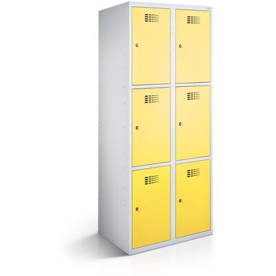 rotstahl Fächerschrank 6 Fächer mit lichtgrauem Korpus; 80x50x180 cm (BxTxH); gelb rotstahl Fächerschrank 6 Fächer mit lichtgrauem Korpus; 80x50x180 cm (BxTxH); gelb