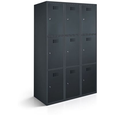 rotstahl Fächerschrank 9 Fächer mit anthrazitgrauem Korpus; 90x50x180 cm (BxTxH); anthrazit rotstahl Fächerschrank 9 Fächer mit anthrazitgrauem Korpus; 90x50x180 cm (BxTxH); anthrazit