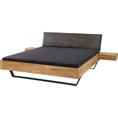 TPT Massivholzbett 'Bolle' mit Metallkufen und Polsterkopfteil, 140 x 200 cm, Wildeiche; 145x220x87 cm (BxLxH); natur TPT Massivholzbett 'Bolle' mit Metallkufen und Polsterkopfteil, 140 x 200 cm, Wildeiche; 145x220x87 cm (BxLxH); natur