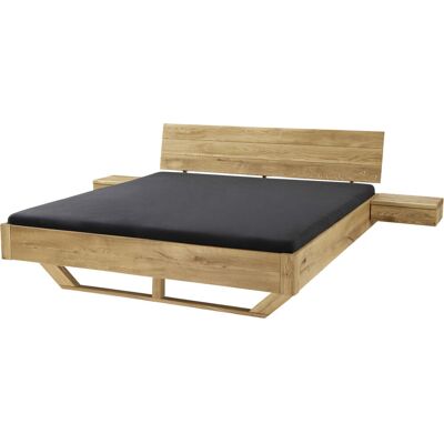 TPT Massivholzbett 'Bolle' mit Holzkufen und Kopfteil, 140 x 200, Wildeiche; 165x220x87 cm (BxLxH); natur TPT Massivholzbett 'Bolle' mit Holzkufen und Kopfteil, 140 x 200, Wildeiche; 165x220x87 cm (BxLxH); natur