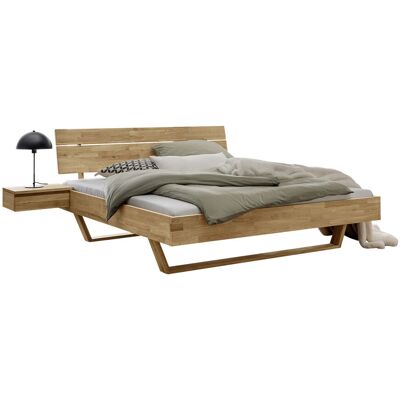 TPT Massivholzbett 'Dolle' mit Holzkufen und Kopfteil, 140 x 200, Wildeiche; 145x220x92 cm (BxLxH); natur TPT Massivholzbett 'Dolle' mit Holzkufen und Kopfteil, 140 x 200, Wildeiche; 145x220x92 cm (BxLxH); natur