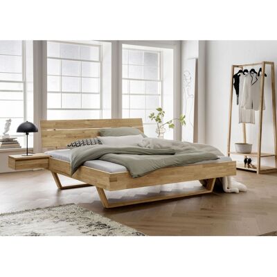 TPT Massivholzbett 'Dolle' mit Holzkufen und Kopfteil, 140 x 200, Wildeiche; 205x220x92 cm (BxLxH); natur TPT Massivholzbett 'Dolle' mit Holzkufen und Kopfteil, 140 x 200, Wildeiche; 205x220x92 cm (BxLxH); natur