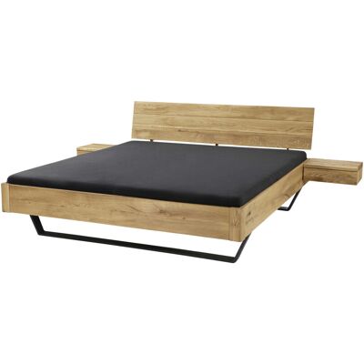 TPT Massivholzbett 'Bolle' mit Metallkufen und Kopfteil, 140 x 200, Wildeiche; 165x220x87 cm (BxLxH); natur TPT Massivholzbett 'Bolle' mit Metallkufen und Kopfteil, 140 x 200, Wildeiche; 165x220x87 cm (BxLxH); natur
