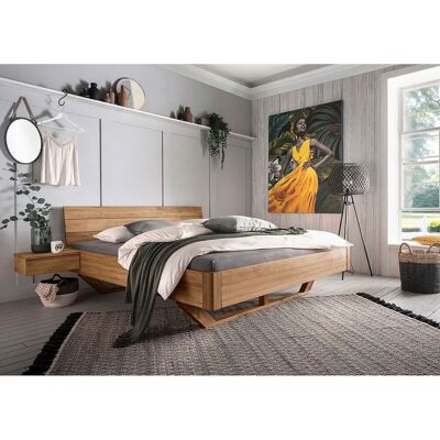 TPT Massivholzbett 'Bolle' mit Holzkufen und Kopfteil, 140 x 200, Wildeiche; 145x220x87 cm (BxLxH); natur TPT Massivholzbett 'Bolle' mit Holzkufen und Kopfteil, 140 x 200, Wildeiche; 145x220x87 cm (BxLxH); natur