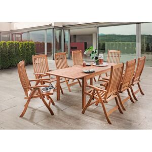 Rondo Gartenmöbel-Set 'Calea', 9-teilig, 8 Sessel, 1 Tisch; 170x90x75 cm (BxTxH); Sitz braun, Gestell braun Rondo Gartenmöbel-Set 'Calea', 9-teilig, 8 Sessel, 1 Tisch; 170x90x75 cm (BxTxH); Sitz braun, Gestell braun
