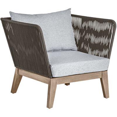 VEGA Outdoor Lounge Sessel Ventura; 82x78x72 cm (BxTxH); Sitz hellgrau, Gestell braun VEGA Outdoor Lounge Sessel Ventura; 82x78x72 cm (BxTxH); Sitz hellgrau, Gestell braun