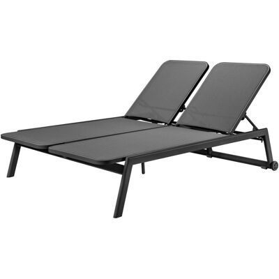 VEGA Doppel-Sonnenliege Solaro; 192x129x35 cm (LxBxH); Sitz anthrazit, Gestell anthrazit VEGA Doppel-Sonnenliege Solaro; 192x129x35 cm (LxBxH); Sitz anthrazit, Gestell anthrazit