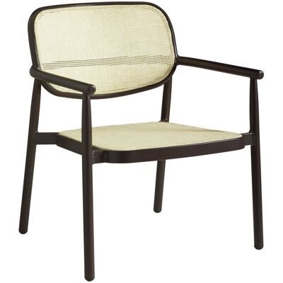 VEGA Outdoor Lounge Sessel Candia; 66x68x80 cm (BxTxH); Sitz beige, Gestell dunkelbraun VEGA Outdoor Lounge Sessel Candia; 66x68x80 cm (BxTxH); Sitz beige, Gestell dunkelbraun