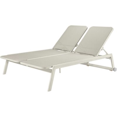 VEGA Doppel-Sonnenliege Solaro; 192x129x35 cm (LxBxH); Sitz beige, Gestell beige VEGA Doppel-Sonnenliege Solaro; 192x129x35 cm (LxBxH); Sitz beige, Gestell beige