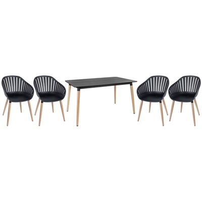 VEGA Outdoor Sitzgruppe Gimani 5-teilig; 80x72 cm (BxH); schwarz VEGA Outdoor Sitzgruppe Gimani 5-teilig; 80x72 cm (BxH); schwarz