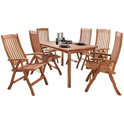 Rondo Gartenmöbel-Set 'Calea', 7-teilig, 6 Sessel, 1 Tisch; 150x90x75 cm (BxTxH); Sitz braun, Gestell braun Rondo Gartenmöbel-Set 'Calea', 7-teilig, 6 Sessel, 1 Tisch; 150x90x75 cm (BxTxH); Sitz braun, Gestell braun