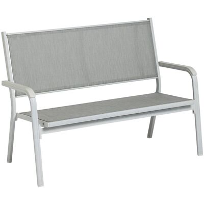 KETTLER 2er-Bank zerlegt BASIC PLUS; 137.5x67x97 cm (BxTxH); Sitz hellgrau, Gestell weiß KETTLER 2er-Bank zerlegt BASIC PLUS; 137.5x67x97 cm (BxTxH); Sitz hellgrau, Gestell weiß