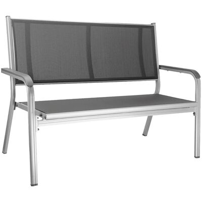 KETTLER 2er-Bank zerlegt BASIC PLUS; 137.5x67x97 cm (BxTxH); Sitz anthrazit, Gestell silber KETTLER 2er-Bank zerlegt BASIC PLUS; 137.5x67x97 cm (BxTxH); Sitz anthrazit, Gestell silber