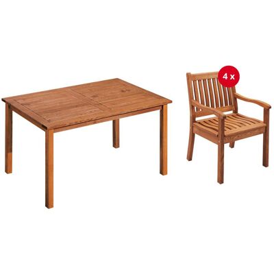 Rondo Gartenmöbel-Set 'Cansa' 5-teilig, 4 Sessel, 1 Tisch; 150x90x75 cm (BxTxH); Sitz braun, Gestell braun Rondo Gartenmöbel-Set 'Cansa' 5-teilig, 4 Sessel, 1 Tisch; 150x90x75 cm (BxTxH); Sitz braun, Gestell braun