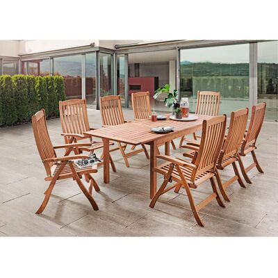 Rondo Gartenmöbel-Set 'Calea', 9-teilig, 8 Sessel, 1 Tisch; 170x90x75 cm (BxTxH); Sitz braun, Gestell braun Rondo Gartenmöbel-Set 'Calea', 9-teilig, 8 Sessel, 1 Tisch; 170x90x75 cm (BxTxH); Sitz braun, Gestell braun