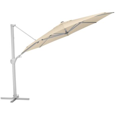 KETTLER Ampelschirm rund EASY SWING LX; 350x350x260 cm (LxBxH); natur; Gestell silber; rund; 3 Stück / Pack KETTLER Ampelschirm rund EASY SWING LX; 350x350x260 cm (LxBxH); natur; Gestell silber; rund; 3 Stück / Pack