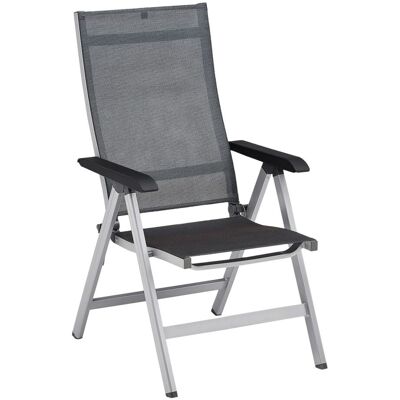 KETTLER Multipositionssessel BASIC+ PREMIUM; 60.5x72x111 cm (BxTxH); Sitz schwarz, Gestell silber KETTLER Multipositionssessel BASIC+ PREMIUM; 60.5x72x111 cm (BxTxH); Sitz schwarz, Gestell silber