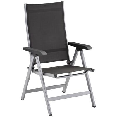 KETTLER Multipositionssessel BASIC PLUS; 61x68x109 cm (BxTxH); Sitz anthrazit, Gestell silber KETTLER Multipositionssessel BASIC PLUS; 61x68x109 cm (BxTxH); Sitz anthrazit, Gestell silber