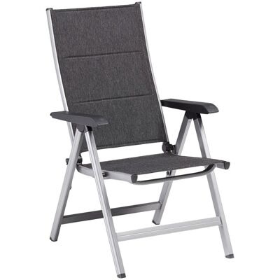 KETTLER Multipositionssessel padded BASIC PLUS PADDED; 61x68x109 cm (BxTxH); Sitz anthrazit meliert, Gestell silber KETTLER Multipositionssessel padded BASIC PLUS PADDED; 61x68x109 cm (BxTxH); Sitz anthrazit meliert, Gestell silber