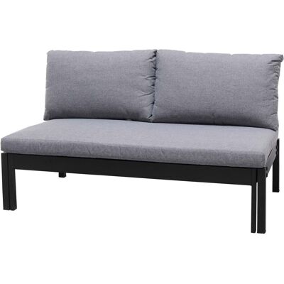 ScanCom Gartensofa 2-Sitzer 'Barcelona', ausziehbar zur Liege, schwarz; 132x74x71 cm (BxTxH); Sitz grau, Gestell schwarz ScanCom Gartensofa 2-Sitzer 'Barcelona', ausziehbar zur Liege, schwarz; 132x74x71 cm (BxTxH); Sitz grau, Gestell schwarz