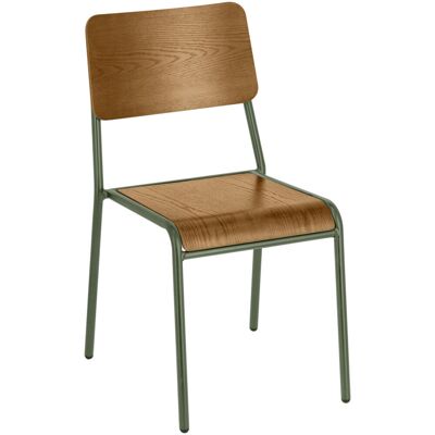 VEGA Holzstuhl Claso; 41.5x52.5x82 cm (BxTxH); Sitz braun antik, Gestell oliv; 2 Stück / Pack VEGA Holzstuhl Claso; 41.5x52.5x82 cm (BxTxH); Sitz braun antik, Gestell oliv; 2 Stück / Pack