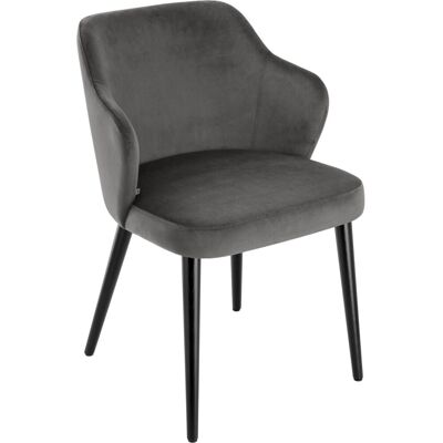 VEGA Polsterstuhl Katya Samt; 55x58x81 cm (BxTxH); Sitz grau, Gestell schwarz VEGA Polsterstuhl Katya Samt; 55x58x81 cm (BxTxH); Sitz grau, Gestell schwarz