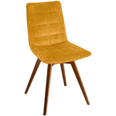 VEGA Schalenstuhl Milaria Samt, Gestell Holz; 60x51x88.5 cm (BxTxH); Sitz gold, Gestell nussbaum; 2 Set / Pack VEGA Schalenstuhl Milaria Samt, Gestell Holz; 60x51x88.5 cm (BxTxH); Sitz gold, Gestell nussbaum; 2 Set / Pack