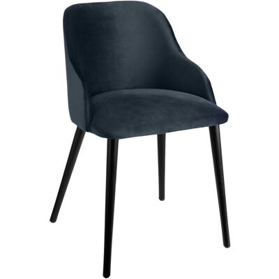 VEGA Polsterstuhl Almonda Samt; 54x64x77.5 cm (BxTxH); Sitz dunkelblau, Gestell schwarz VEGA Polsterstuhl Almonda Samt; 54x64x77.5 cm (BxTxH); Sitz dunkelblau, Gestell schwarz