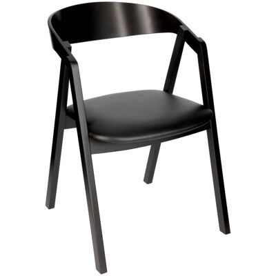 VEGA Stapelstuhl Calma Kunstleder Buchenholz schwarz lackiert; 54x53x79 cm (BxTxH); Sitz schwarz, Gestell schwarz; 2 Stück / Pack VEGA Stapelstuhl Calma Kunstleder Buchenholz schwarz lackiert; 54x53x79 cm (BxTxH); Sitz schwarz, Gestell schwarz; 2 Stück / Pack
