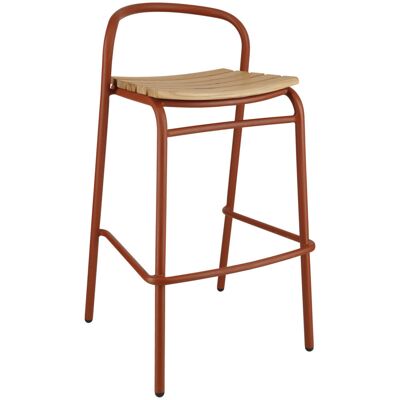 VEGA Outdoor-Teak-Barstuhl Zolia; 50x50x95 cm (BxTxH); Sitz braun, Gestell rostbraun; 2 Stück / Pack VEGA Outdoor-Teak-Barstuhl Zolia; 50x50x95 cm (BxTxH); Sitz braun, Gestell rostbraun; 2 Stück / Pack